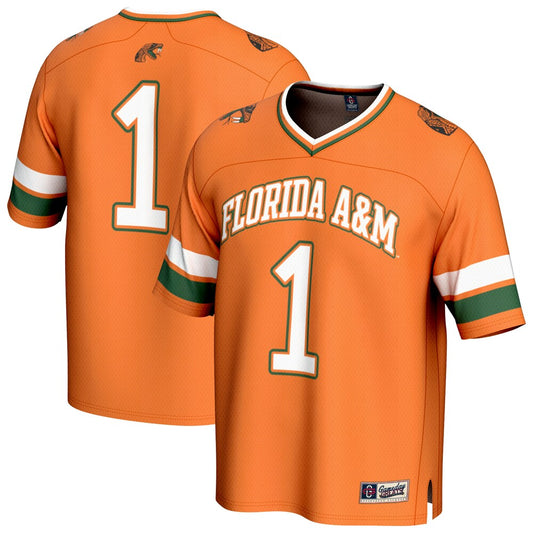 Gameday Greats 1 Orange Florida Am Rattlers Collegiate Football Fashion Jersey - retro stitched football jersey for Gameday Greats fans