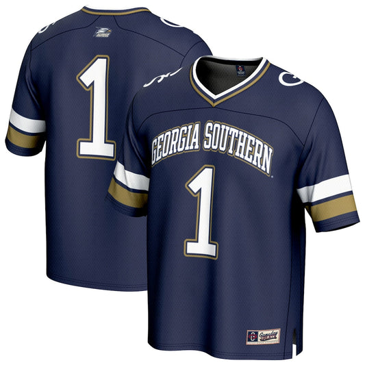 Gameday Greats 1 Blue Georgia Southern Eagles Lightweight Collegiate Football Fashion Jersey - retro stitched football jersey for Gameday Greats fans
