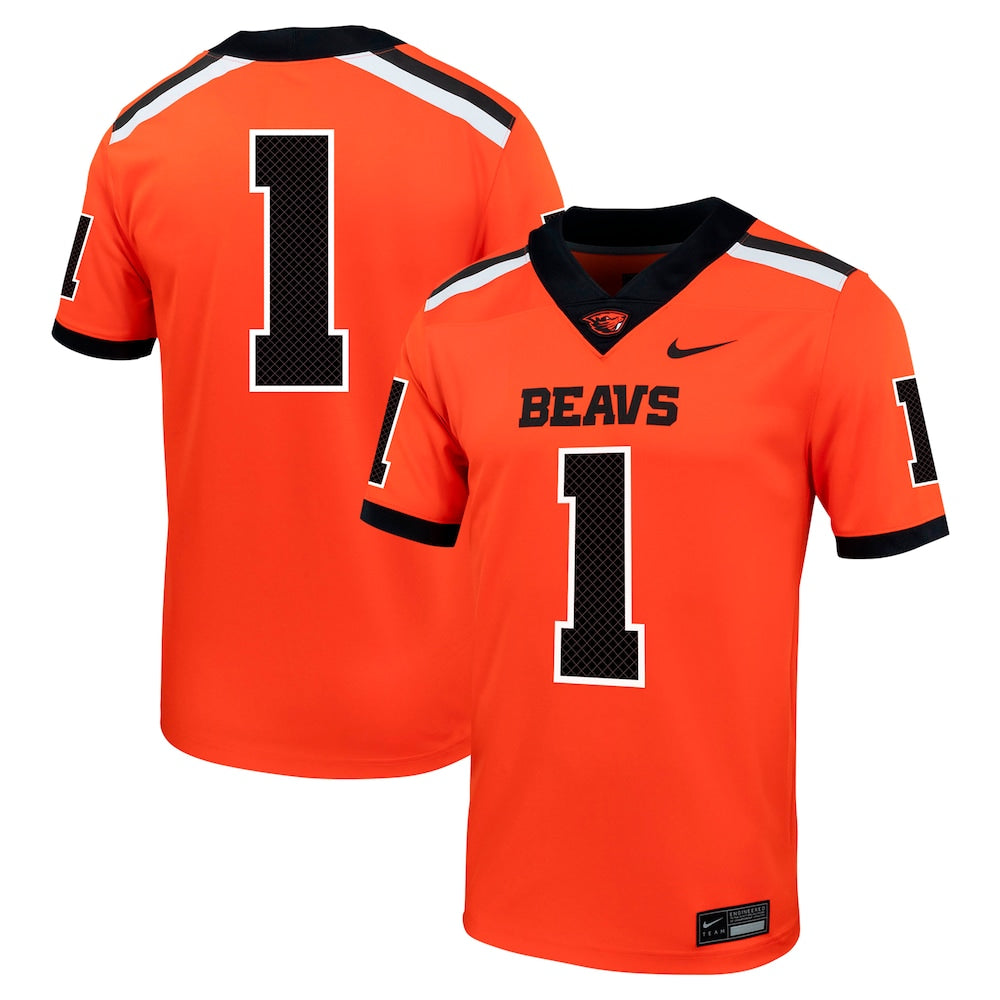 1 Orange Oregon State Beavers Untouchable Football Jersey - retro stitched football jersey for 1 Orange fans