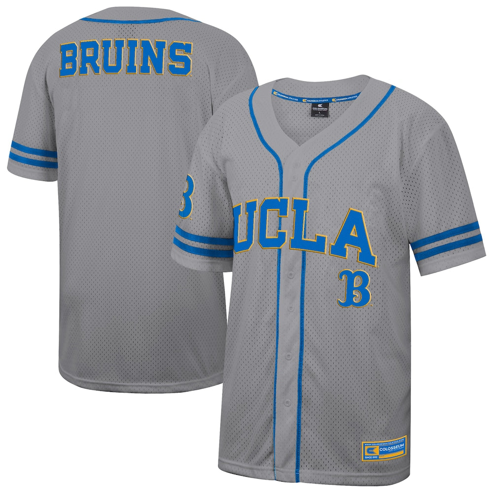 Colosseum Gray Ucla Bruins Free Spirited Baseball Jersey - retro stitched baseball jersey for Colosseum Gray fans