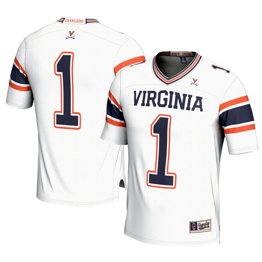Gameday Greats 1 White Virginia Cavaliers Football Jersey - retro stitched football jersey for Gameday Greats fans