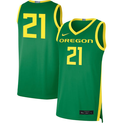 21 Green Oregon Ducks Limited Basketball Jersey - retro stitched basketball jersey for 21 Green fans