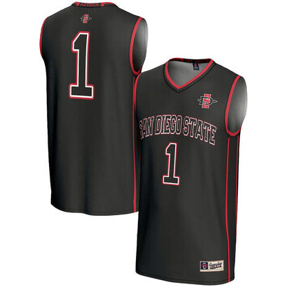 Gameday Greats 1 Black San Diego State Aztecs Lightweight Basketball Fashion Jersey - retro stitched basketball jersey for Gameday Greats fans