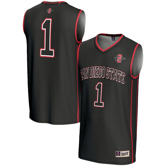 Gameday Greats 1 Black San Diego State Aztecs Lightweight Basketball Fashion Jersey - retro stitched basketball jersey for Gameday Greats fans