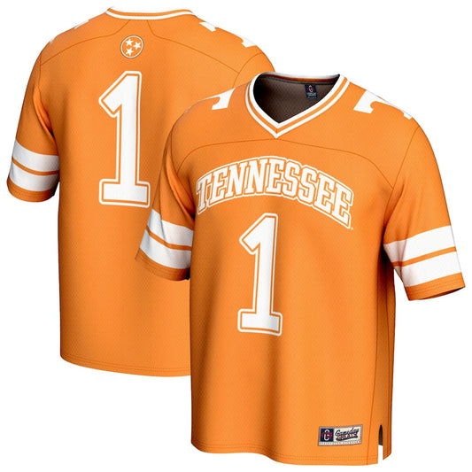 Gameday Greats 1 Tennessee Orange Tennessee Volunteers Lightweight Collegiate Football Fashion Jersey - retro stitched football jersey for Gameday Greats fans