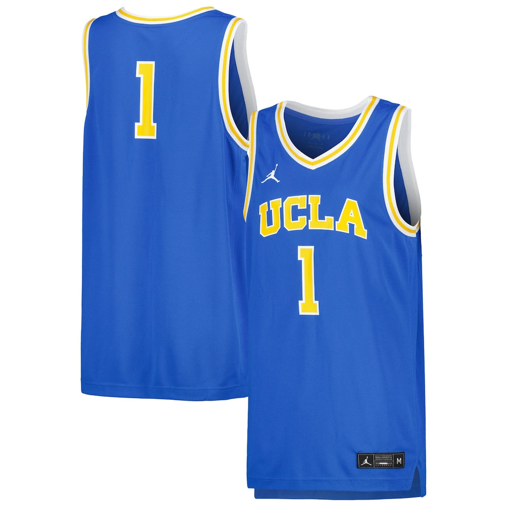 Jordan Brand 1 Blue Ucla Bruins Basketball Replica Jersey - retro stitched basketball jersey for Jordan Brand fans