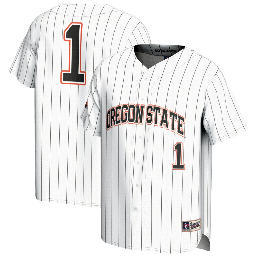 Gameday Greats 1 White Oregon State Beavers Lightweight Baseball Fashion Jersey - retro stitched baseball jersey for Gameday Greats fans