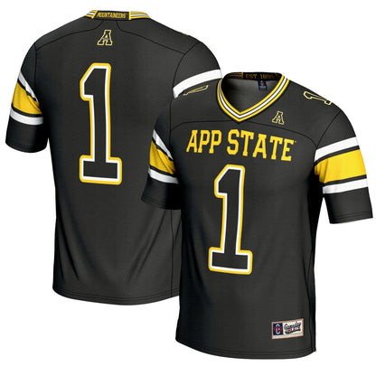 Gameday Greats 1 Black Appalachian State Mountaineers Endzone Football Jersey - retro stitched football jersey for Gameday Greats fans
