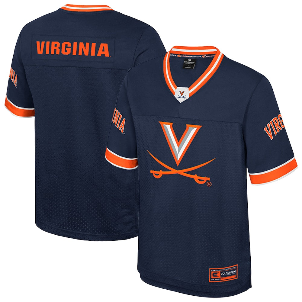 Colosseum Navy Virginia Cavaliers Nothing But The Hits Football Jersey - retro stitched football jersey for Colosseum Navy fans