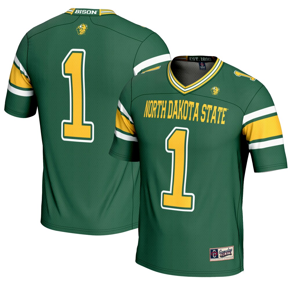 Gameday Greats 1 Green Ndsu Bison Endzone Football Jersey - retro stitched football jersey for Gameday Greats fans
