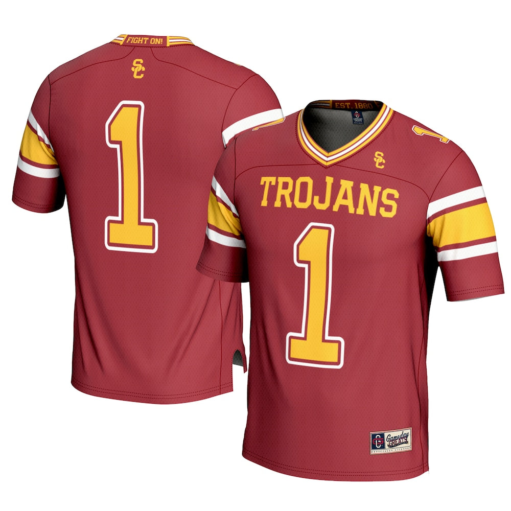 Gameday Greats 1 Cardinal Usc Trojans Football Jersey - retro stitched football jersey for Gameday Greats fans