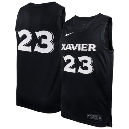 23 Black Xavier Musketeers Replica Basketball Jersey - retro stitched basketball jersey for 23 Black fans