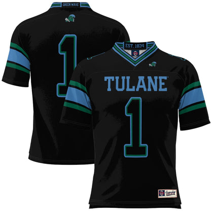 Gameday Greats 1 Black Tulane Green Wave Football Jersey - retro stitched football jersey for Gameday Greats fans