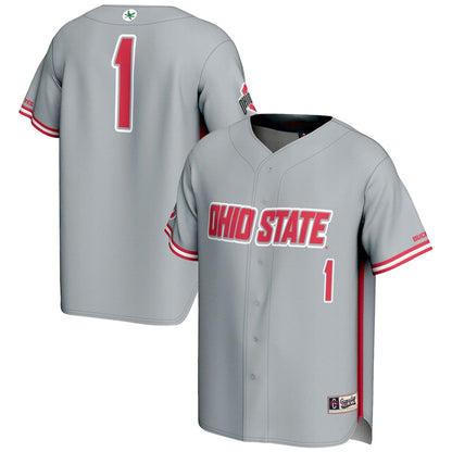 Gameday Greats 1 Gray Ohio State Buckeyes Lightweight Baseball Jersey - retro stitched baseball jersey for Gameday Greats fans