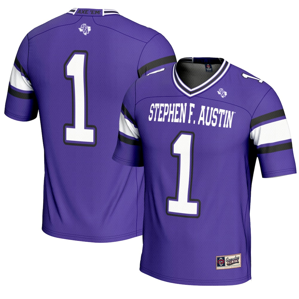 Gameday Greats 1 Purple Stephen F Austin Lumberjacks Endzone Football Jersey - retro stitched football jersey for Gameday Greats fans