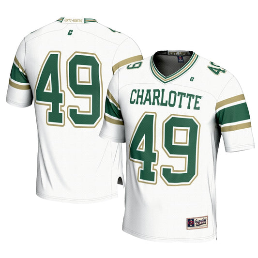 Gameday Greats 49 White Charlotte 49Ers Football Jersey - retro stitched football jersey for Gameday Greats fans