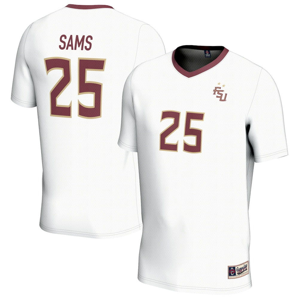 Unisexgameday Greats Emily Sams White Florida State Seminoles Soccer Fashion Jersey - retro stitched jersey jersey for Unisexgameday Greats fans