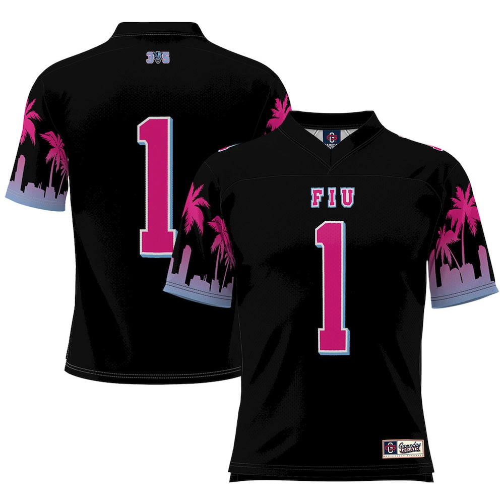 Gameday Greats 1 Black Fiu Panthers Miami Vice Football Jersey - retro stitched football jersey for Gameday Greats fans