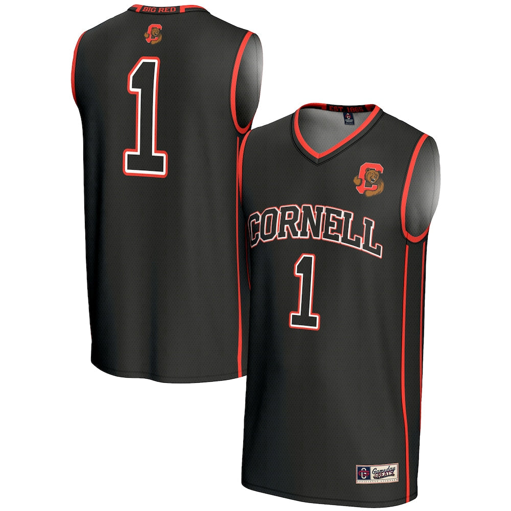 Gameday Greats 1 Black Cornell Big Red Lightweight Basketball Jersey - retro stitched basketball jersey for Gameday Greats fans
