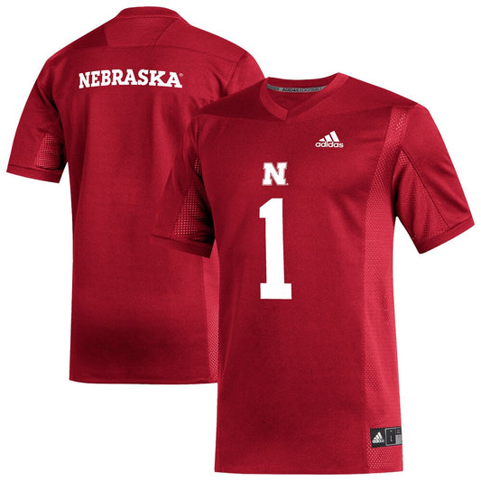 1 Scarlet Nebraska Huskers Replica Football Jersey - retro stitched football jersey for 1 Scarlet fans