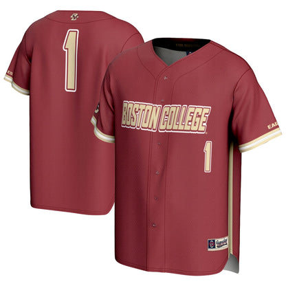 Gameday Greats 1 Maroon Boston College Eagles Lightweight Baseball Fashion Jersey - retro stitched baseball jersey for Gameday Greats fans