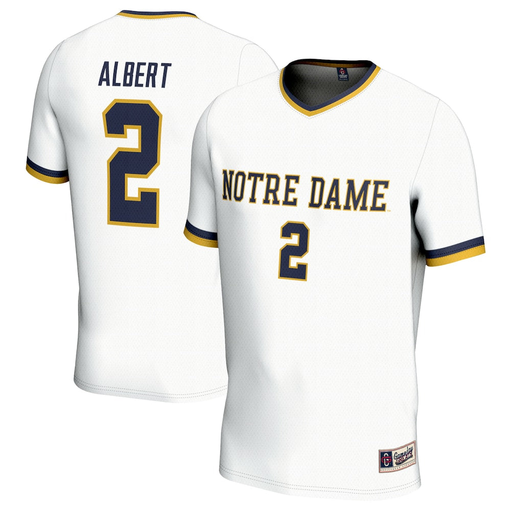 Gameday Greats Korbin Albert White Notre Dame Fighting Irish Soccer Lightweight Fashion Jersey - retro stitched jersey jersey for Gameday Greats fans