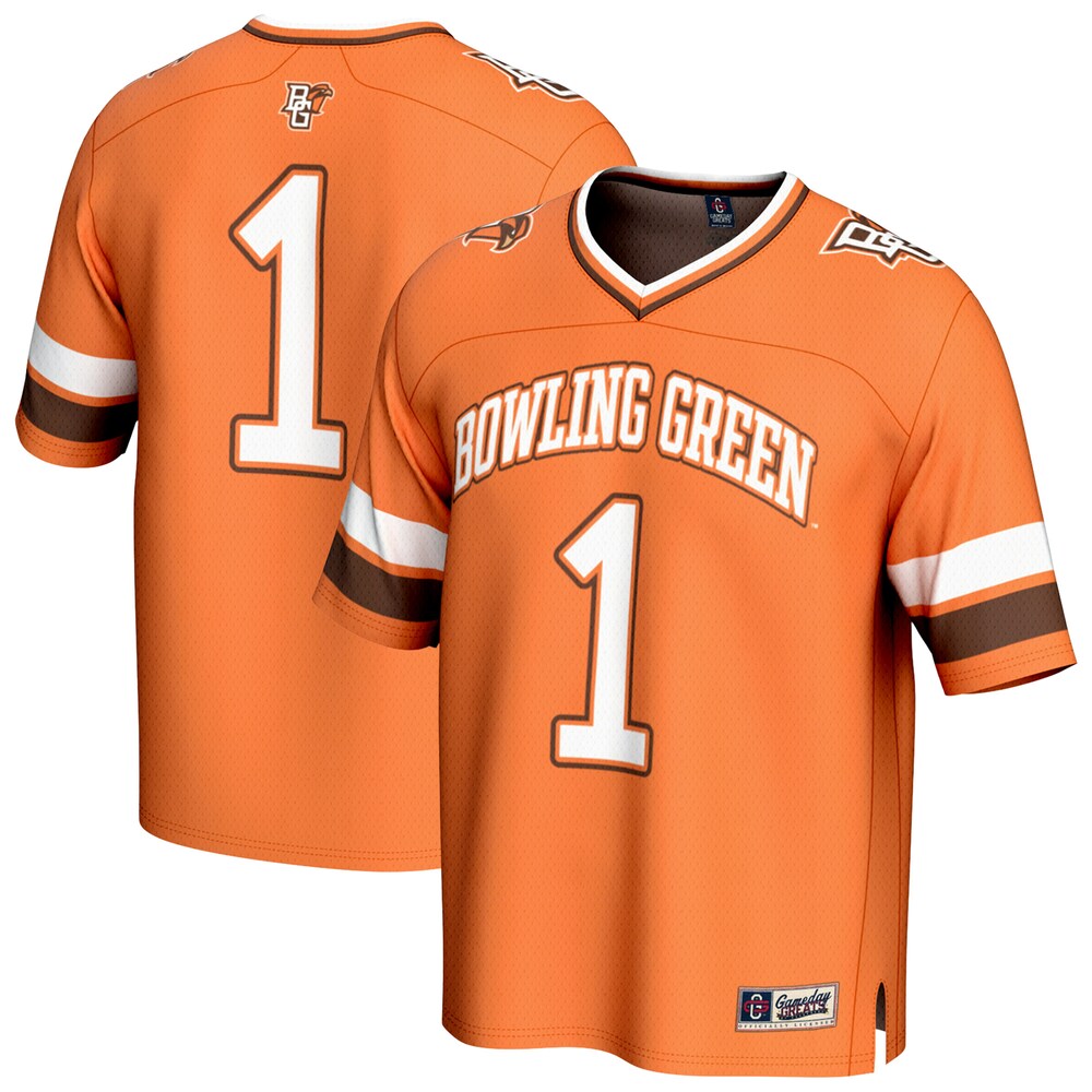 Gameday Greats 1 Orange Bowling Green St Falcons Lightweight Collegiate Football Fashion Jersey - retro stitched football jersey for Gameday Greats fans