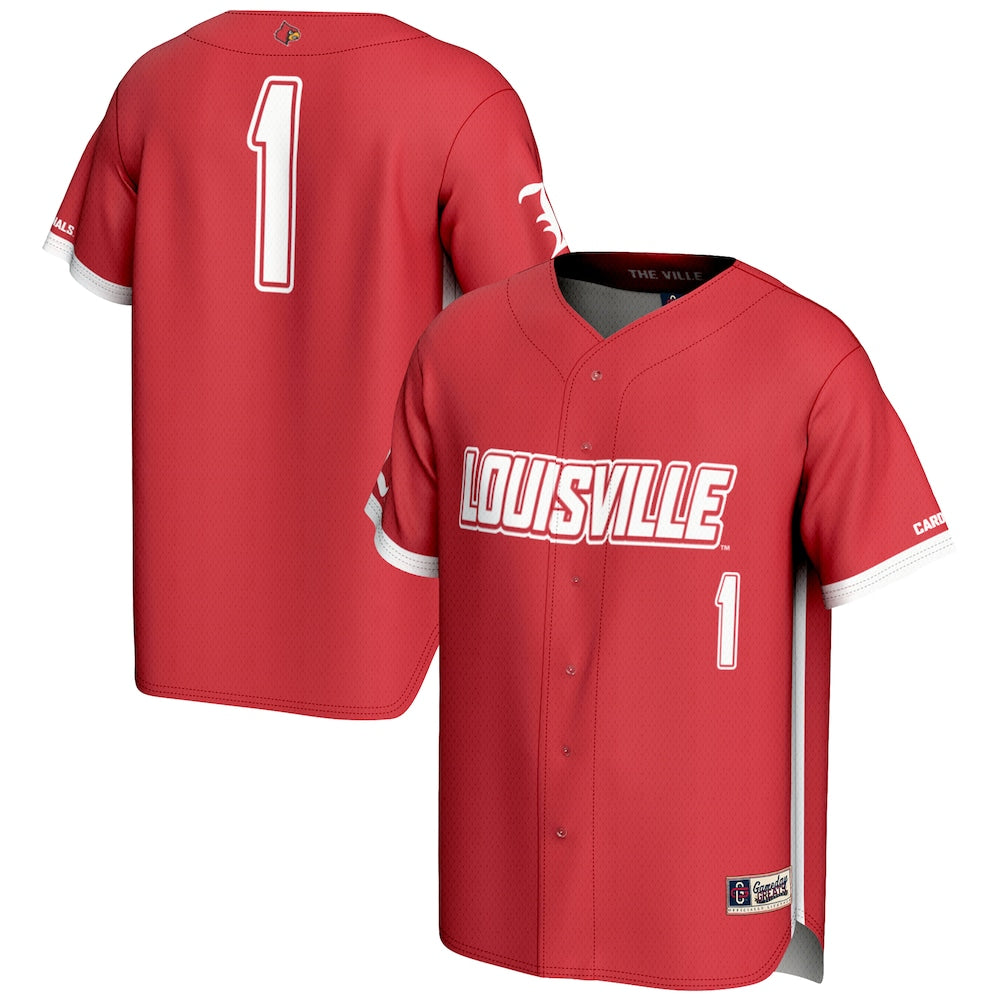 Gameday Greats 1 Red Louisville Cardinals Lightweight Baseball Fashion Jersey - retro stitched baseball jersey for Gameday Greats fans