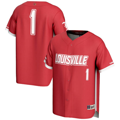 Gameday Greats 1 Red Louisville Cardinals Lightweight Baseball Fashion Jersey - retro stitched baseball jersey for Gameday Greats fans
