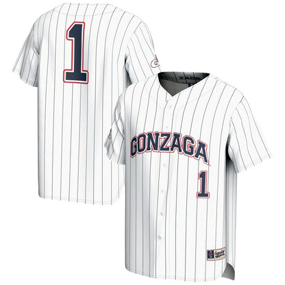 Gameday Greats 1 White Gonzaga Bulldogs Lightweight Baseball Jersey - retro stitched baseball jersey for Gameday Greats fans