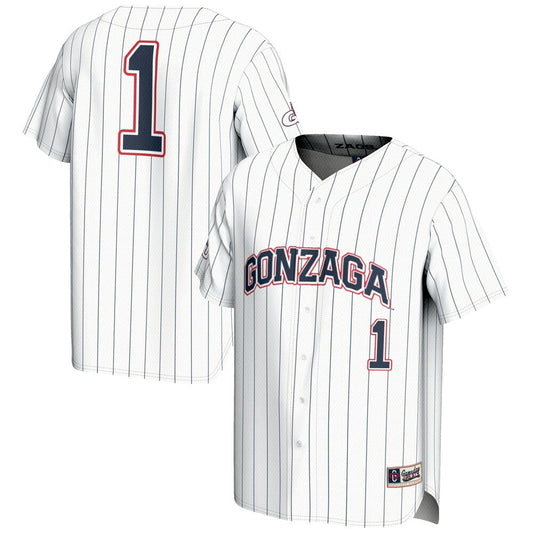 Gameday Greats 1 White Gonzaga Bulldogs Lightweight Baseball Jersey - retro stitched baseball jersey for Gameday Greats fans