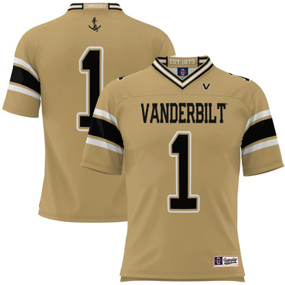 Gameday Greats 1 Gold Vanderbilt Commodores Football Jersey - retro stitched football jersey for Gameday Greats fans