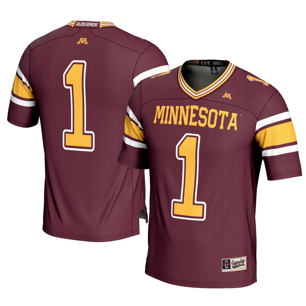 Gameday Greats 1 Maroon Minnesota Golden Gophers Football Jersey - retro stitched football jersey for Gameday Greats fans