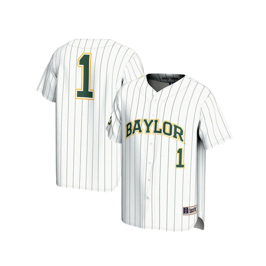 Gameday Greats White 1 Baylor Bears Lightweight Baseball Fashion Jersey - retro stitched baseball jersey for Gameday Greats fans