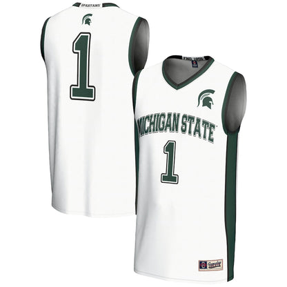 Male Gameday Greats 1 White Michigan State Spartans Lightweight Basketball Jersey - retro stitched basketball jersey for Male Gameday fans