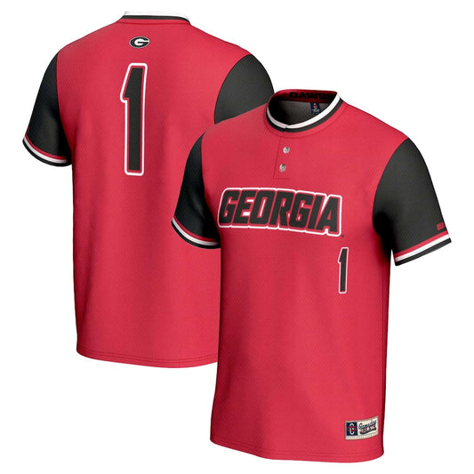 Gameday Greats 1 Red Georgia Bulldogs Lightweight Softball Jersey - retro stitched jersey jersey for Gameday Greats fans