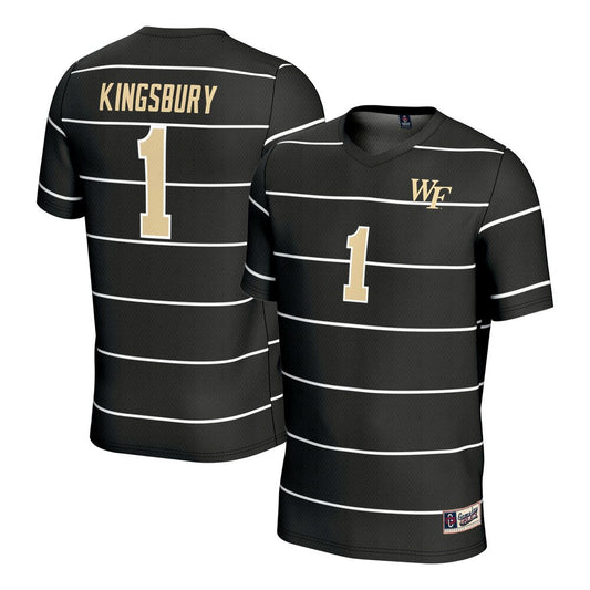 Gameday Greats Aubrey Kingsbury Black Wake Forest Demon Deacons Soccer Fashion Jersey - retro stitched jersey jersey for Gameday Greats fans