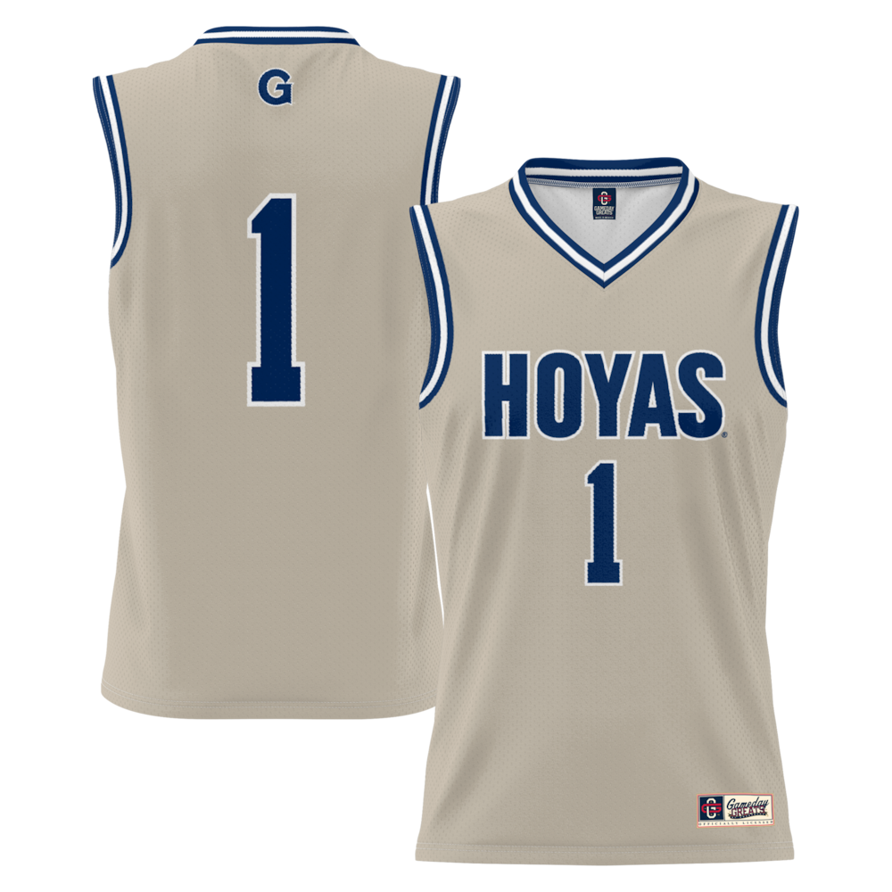 Gameday Greats 1 Gray Georgetown Hoyas Lightweight Basketball Jersey - retro stitched basketball jersey for Gameday Greats fans