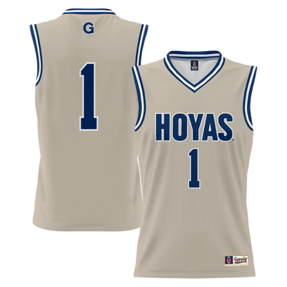 Gameday Greats 1 Gray Georgetown Hoyas Lightweight Basketball Jersey - retro stitched basketball jersey for Gameday Greats fans