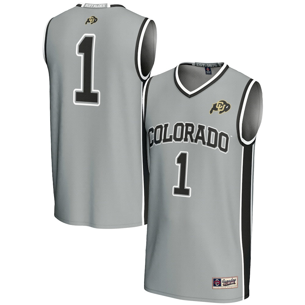 Gameday Greats Gray 1 Colorado Buffaloes Replica Lightweight Basketball Jersey - retro stitched basketball jersey for Gameday Greats fans