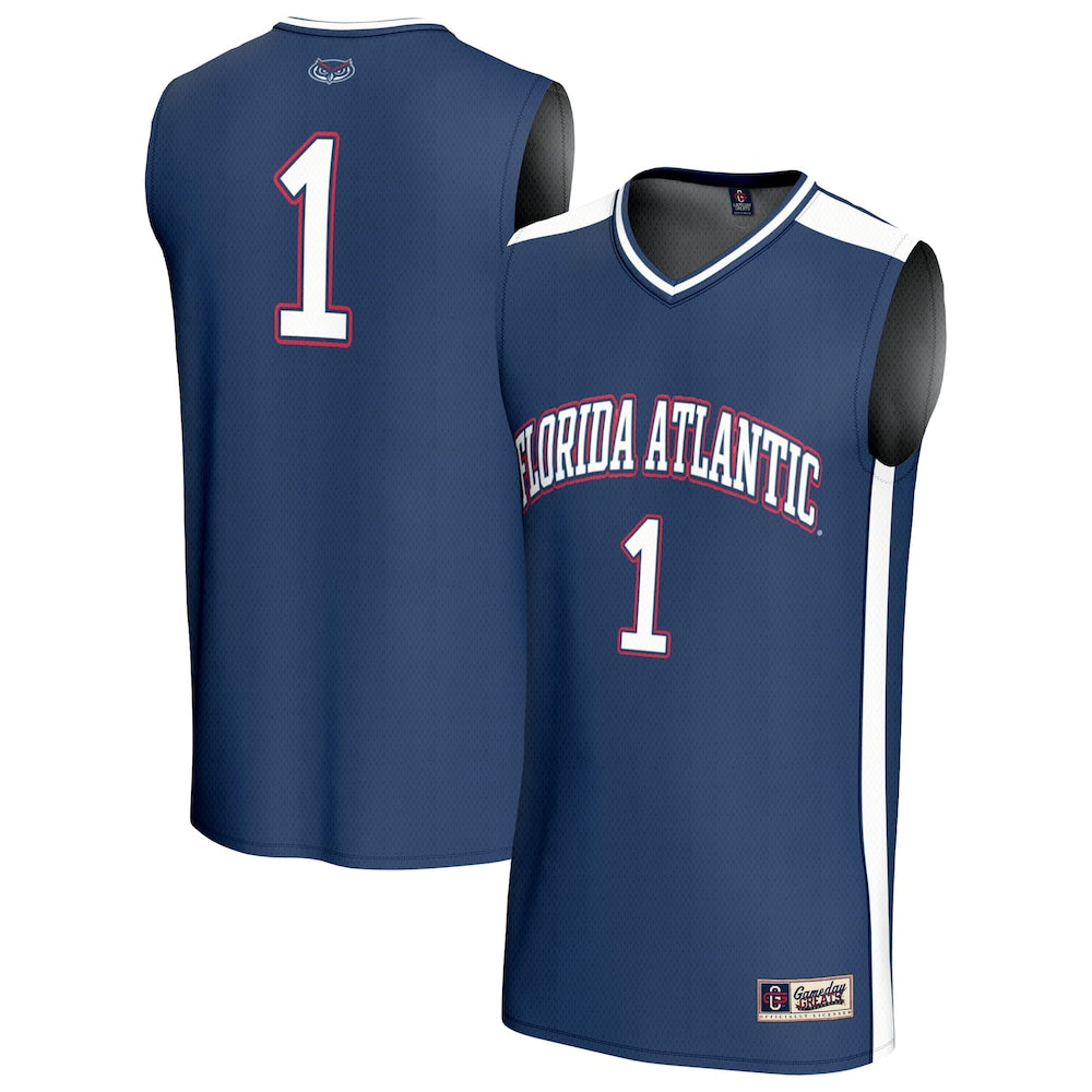 Gameday Greats 1 Navy Florida Atlantic Owls Lightweight Basketball Jersey - retro stitched basketball jersey for Gameday Greats fans