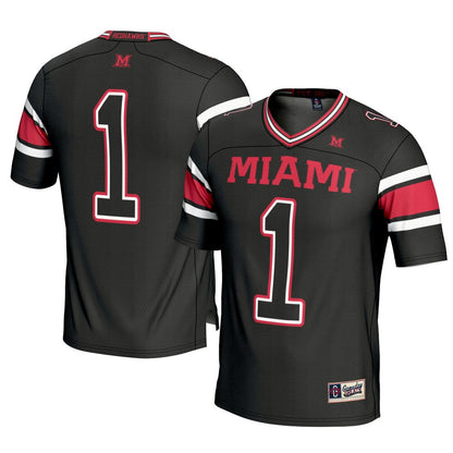 Gameday Greats 1 Black Miami University Redhawks Football Jersey - retro stitched football jersey for Gameday Greats fans