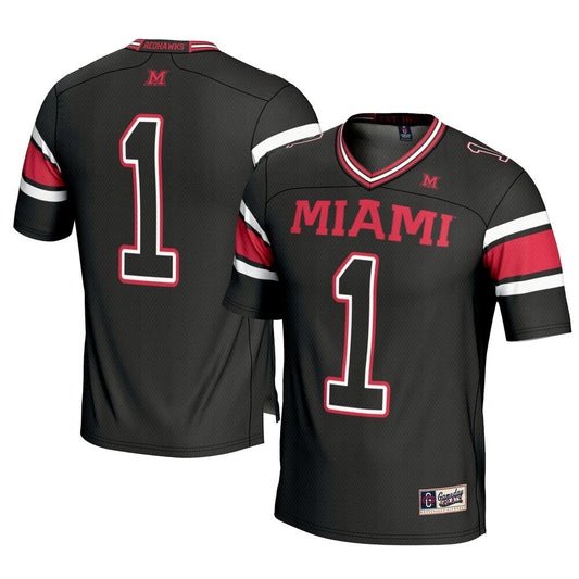 Gameday Greats 1 Black Miami University Redhawks Football Jersey - retro stitched football jersey for Gameday Greats fans