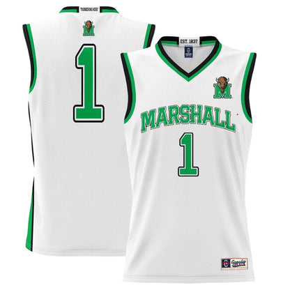 Gameday Greats 1 White Marshall Thundering Herd Lightweight Basketball Jersey - retro stitched basketball jersey for Gameday Greats fans