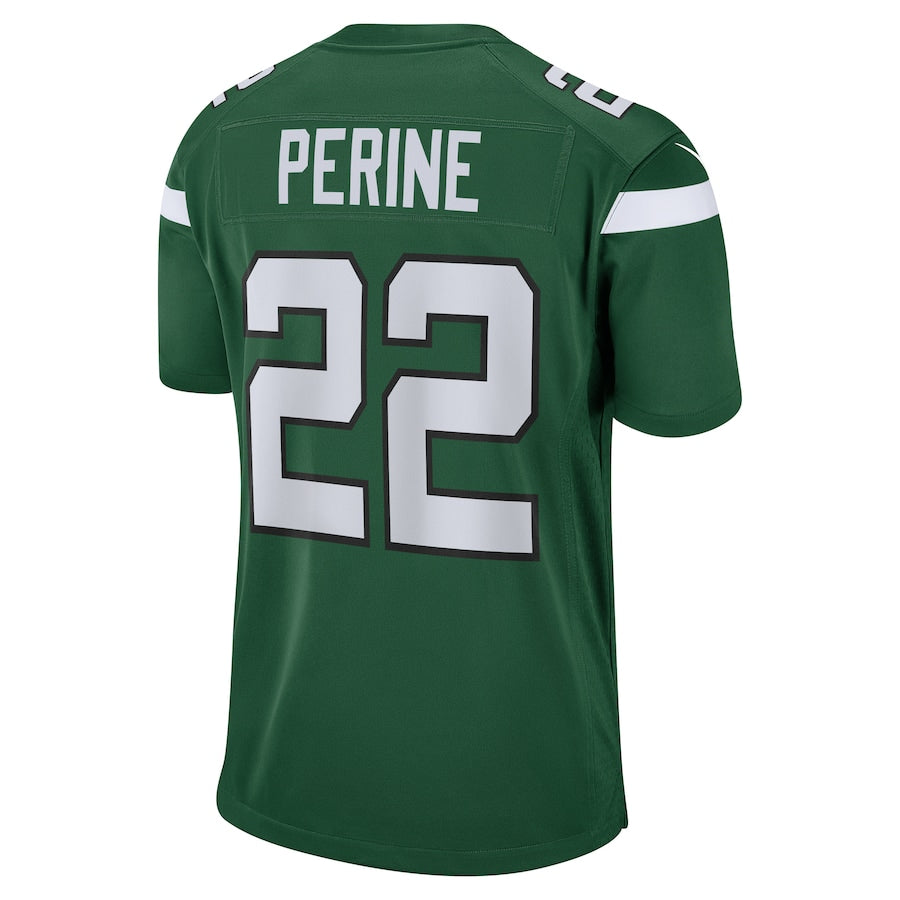 New York Jets Lamical Perine Gotham NFL jersey front view