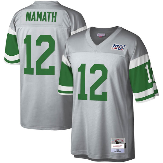 New York Jets Joe Namath Platinum 100 Legacy NFL jersey front view