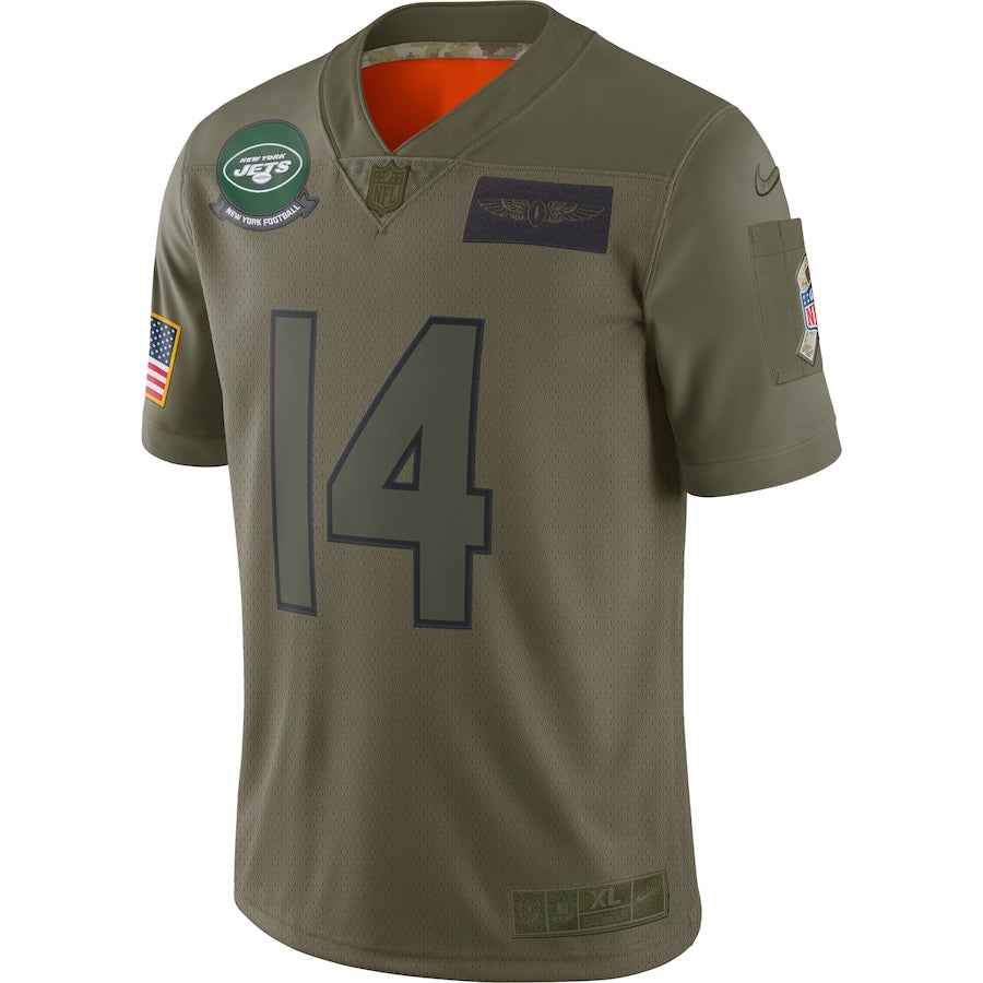 New York Jets Sam Darnold Salute To Service NFL jersey front view