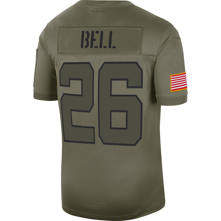 New York Jets Leveon Bell Salute To Service NFL jersey front view