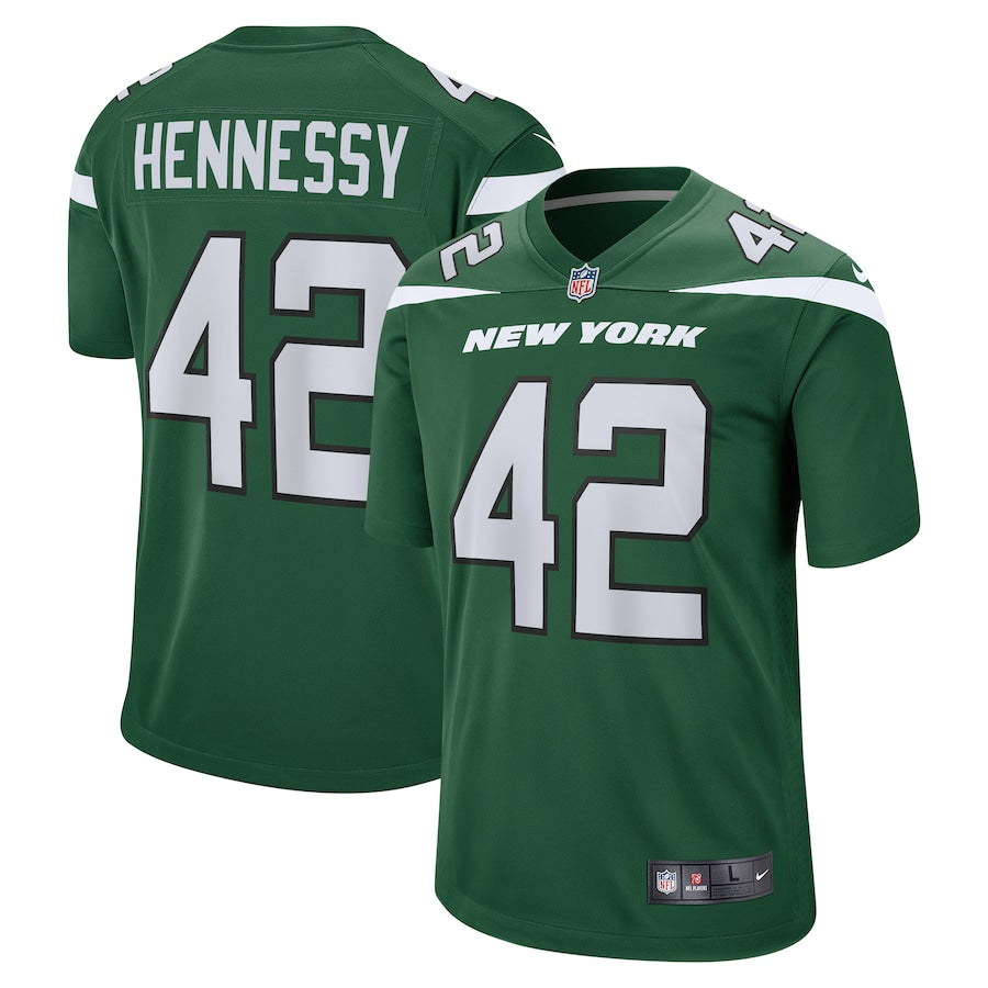 New York Jets Thomas Hennessy Gotham NFL jersey front view