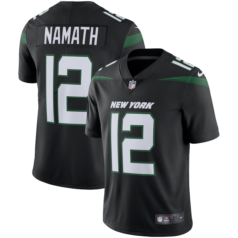 New York Jets Joe Namath Stealth NFL jersey front view